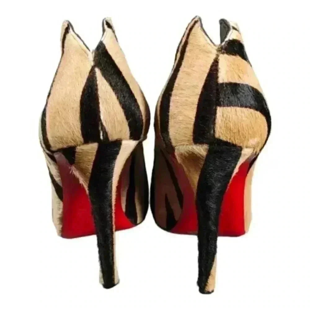 Louboutin Chester Fille Stilettos - Women's Fur Calf Hair Heels - Designer Shoes - Picture 5 of 8